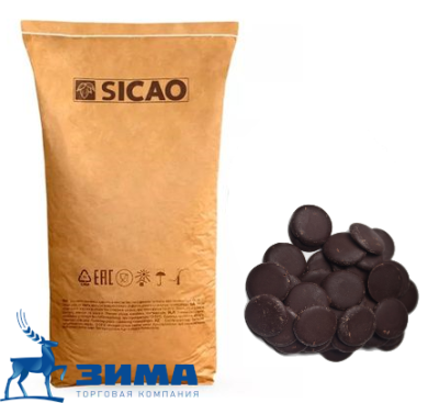картинка Глазурь шоколадная жировая Sicao Легкоплавкие Диски (мешок 20 кг) ISM-R0533-814 от Торговой Компании "Зима"
