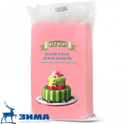 картинка Мастика Сахарное тесто розовая "Визьен"  0,5 кг от Торговой Компании "Зима"