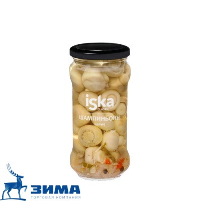 картинка Шампиньоны целые маринованые 350 мл ISKA ж/б (упаковка 6 шт) от Торговой Компании "Зима"