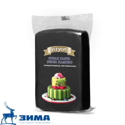 картинка Мастика Сахарное тесто черная  "Визьен" (уп. 1 кг) от Торговой Компании "Зима"