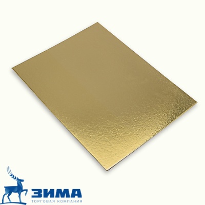 картинка Подложка картон (толщ.3,2 мм) золото/белая 300х400 (упаковка 10 шт) PL 3.2 30*40 от Торговой Компании "Зима"