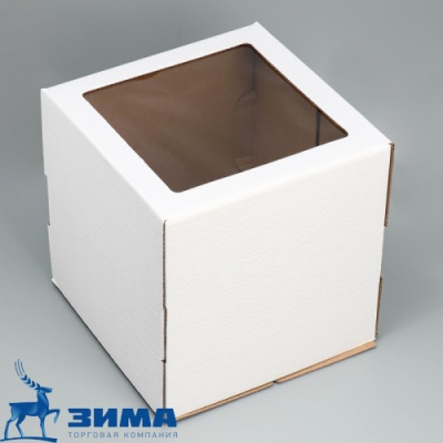 картинка Коробка для  тортов с окном 30х30х30см от Торговой Компании "Зима"