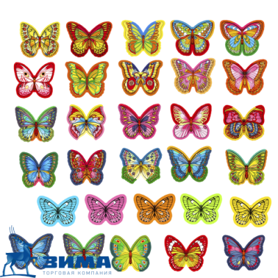 картинка Вафельные бабочки цветные с рисунком 180 шт,микс nk27232а от Торговой Компании "Зима"