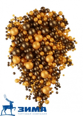 картинка ДРАЖЕ ЗЕРНОВОЕ взорванные зерна риса в цветной глазури ЖЕМЧУГ бронза,золото (уп 1,5 кг)# 215 от Торговой Компании "Зима"