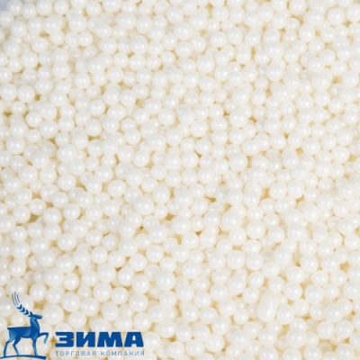 картинка ДРАЖЕ ЗЕРНОВОЕ взорванные зерна риса в БЕЛОЙ кондитерской  глазури  (уп 1,5 кг) от Торговой Компании "Зима"