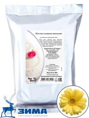 картинка Мастика сахарная ванильная Цветочная белая (0,6 кг) Деко-Про tp30737 от Торговой Компании "Зима"