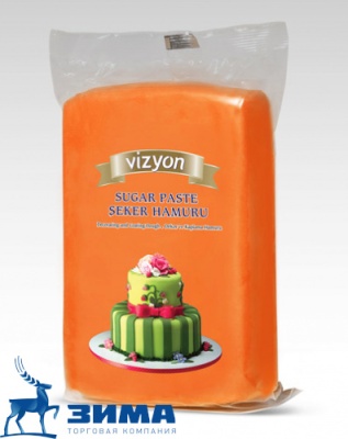 картинка Мастика Сахарное тесто оранжевая "Визьен"  1 кг от Торговой Компании "Зима"