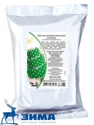 картинка Мастика сахарная ванильная зеленая (0,6 кг) Деко-Про  tp35930 от Торговой Компании "Зима"