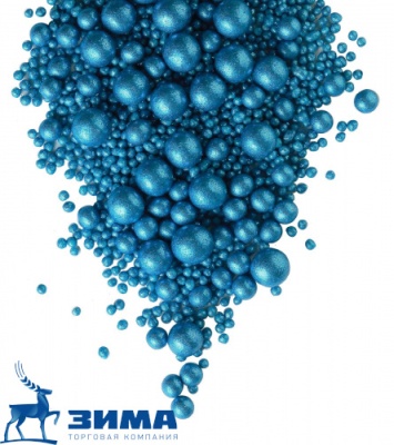 картинка ДРАЖЕ ЗЕРНОВОЕ взорванные зерна риса в цветной глазури БЛЕСК синий (уп1,5 кг)# 702 от Торговой Компании "Зима"