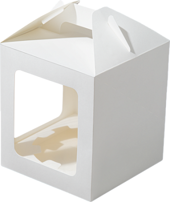 картинка Коробка для кулича с ложементом ForGenika JUMPL Window White 160*160* 180 (150 шт) от Торговой Компании "Зима"