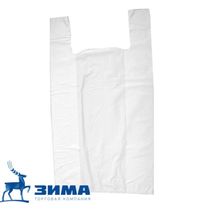 картинка Пакет "Майка" ПНД 45*70+2*10,20 мкм, белый 100 шт АСС-полимер от Торговой Компании "Зима"